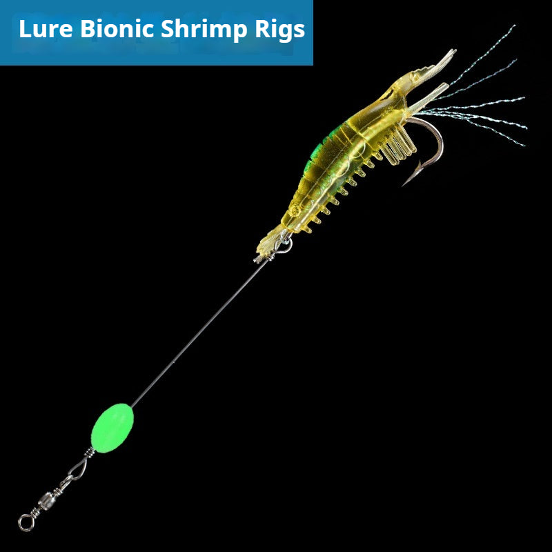 Luminous Pre-Rigged Shrimp Soft Lure, Realistic Bionic Shrimp Bait With Hooks For Freshwater Fishing
