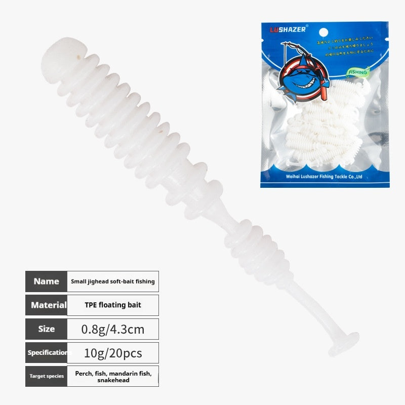 20Pcs Micro Rock Fishing Multi-Segment Needle Tail Soft Lures, Bite-Resistant TPE Soft Baits