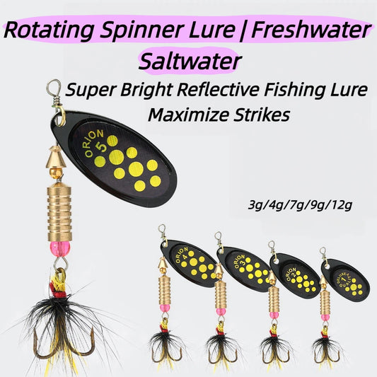 3g-12g Metal Spinner Spoon Lure Sequins Rotating Crankbait Artificial Bait for Bass Trout Perch Pike