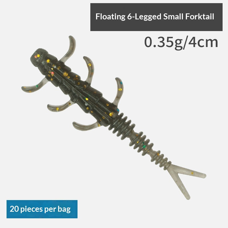 20pcs Micro Scented Fork-Tail Finesse Soft Lure - Lifelike Bait for Bass, Perch & Wild Fishing