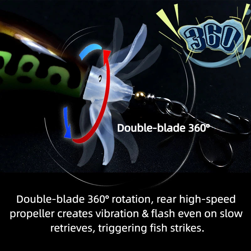 Topwater Long Cast Propeller Tractor Lure Floating Pencil Bait for Snakehead & Topmouth Culter