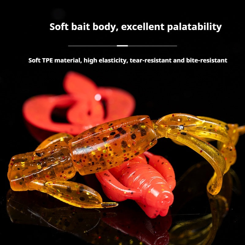 15Pcs Floating Shrimp Soft Lures, Bionic Root Fishing Soft Worm Baits for Bass, Freshwater & Black Pit Fishing