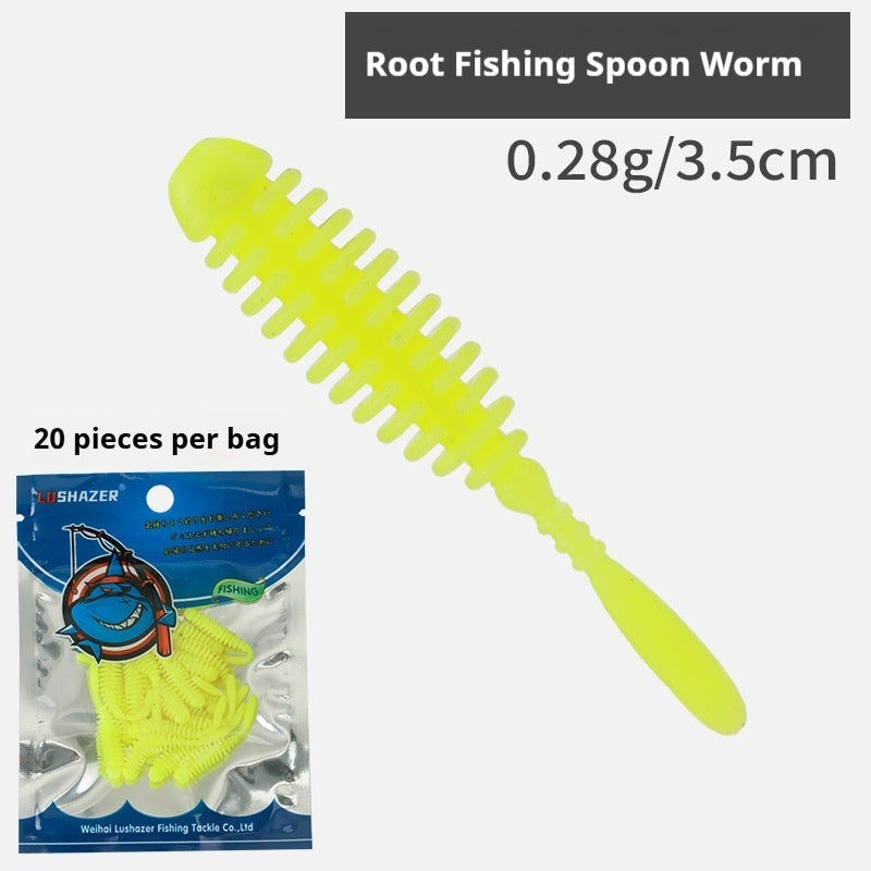 20pcs Thread-Texture Finesse Soft Lure - Lifelike Bait for Bass, Asp & Wild Fishing
