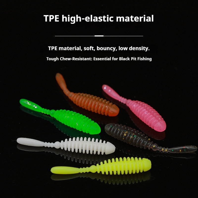 20pcs Thread-Texture Finesse Soft Lure - Lifelike Bait for Bass, Asp & Wild Fishing