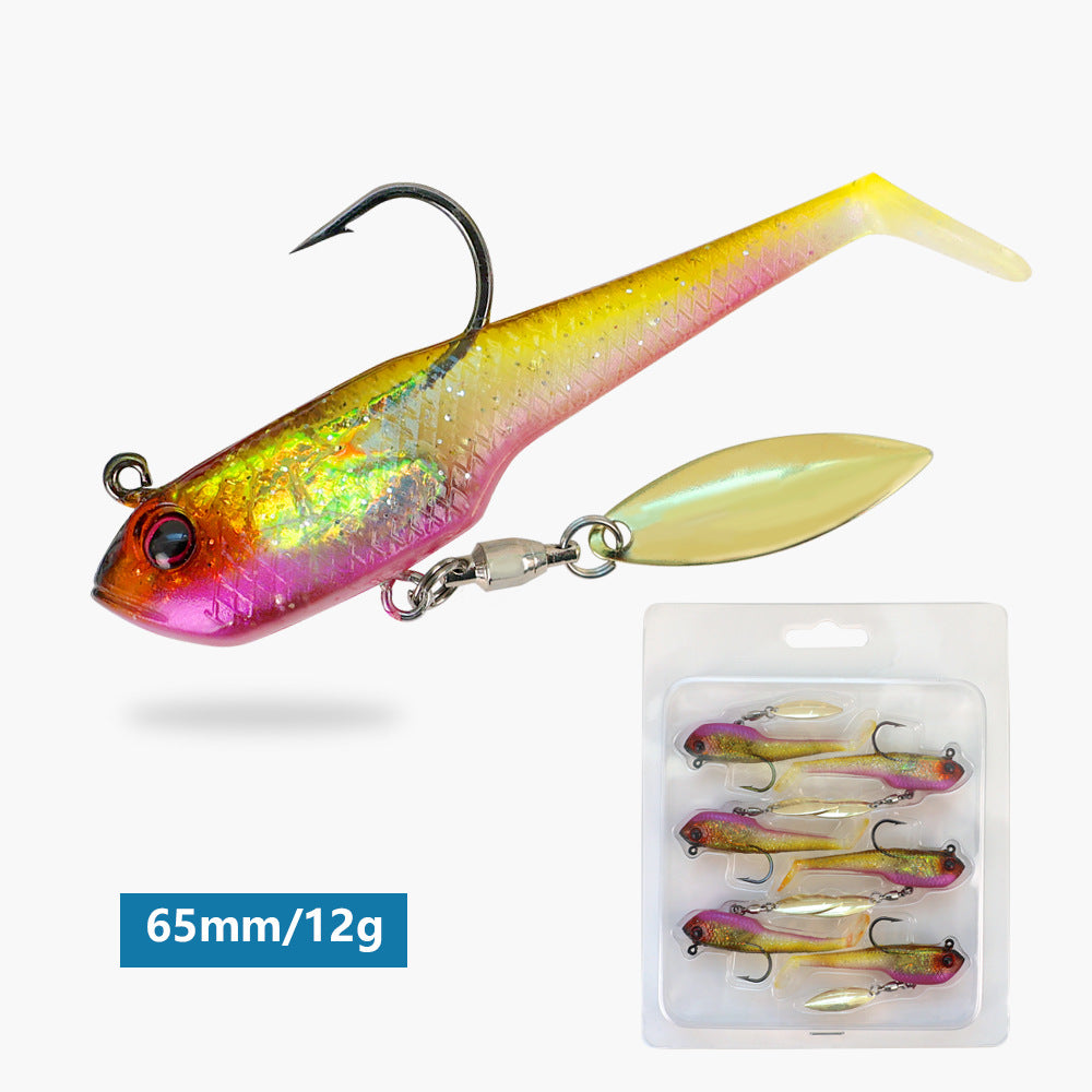 6Pcs Weighted Bionic Fish Soft Lures, Pre-Loaded Swimbait for Saltwater & Freshwater, Topmouth Culter & Bass Fishing