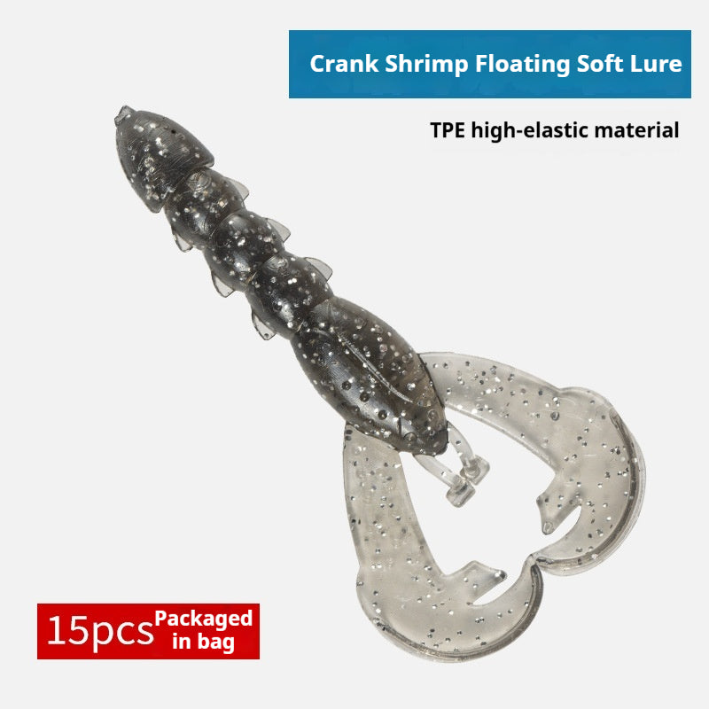15pcs Shrimp-Shaped Soft Lure Set - Lifelike Finesse Bait for Bass, Perch & Wild Fishing