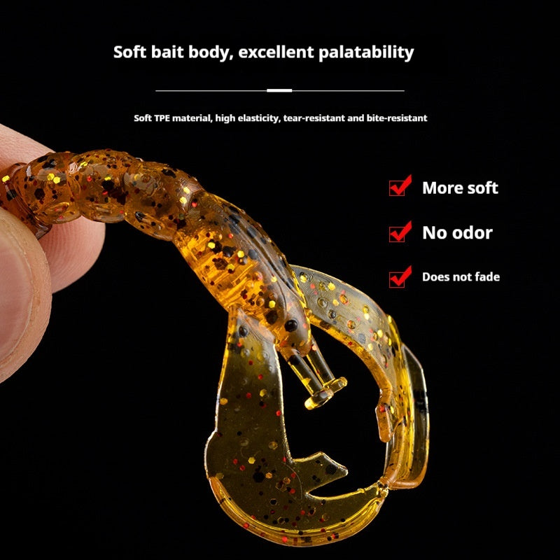 15pcs Shrimp-Shaped Soft Lure Set - Lifelike Finesse Bait for Bass, Perch & Wild Fishing