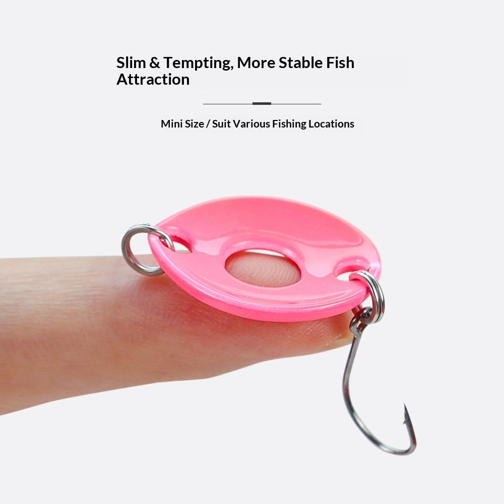 10Pcs Metal Button Spoon Lure Micro Single Hook Long Casting Artificial Bait Freshwater Fishing Tackle for Trout Bass