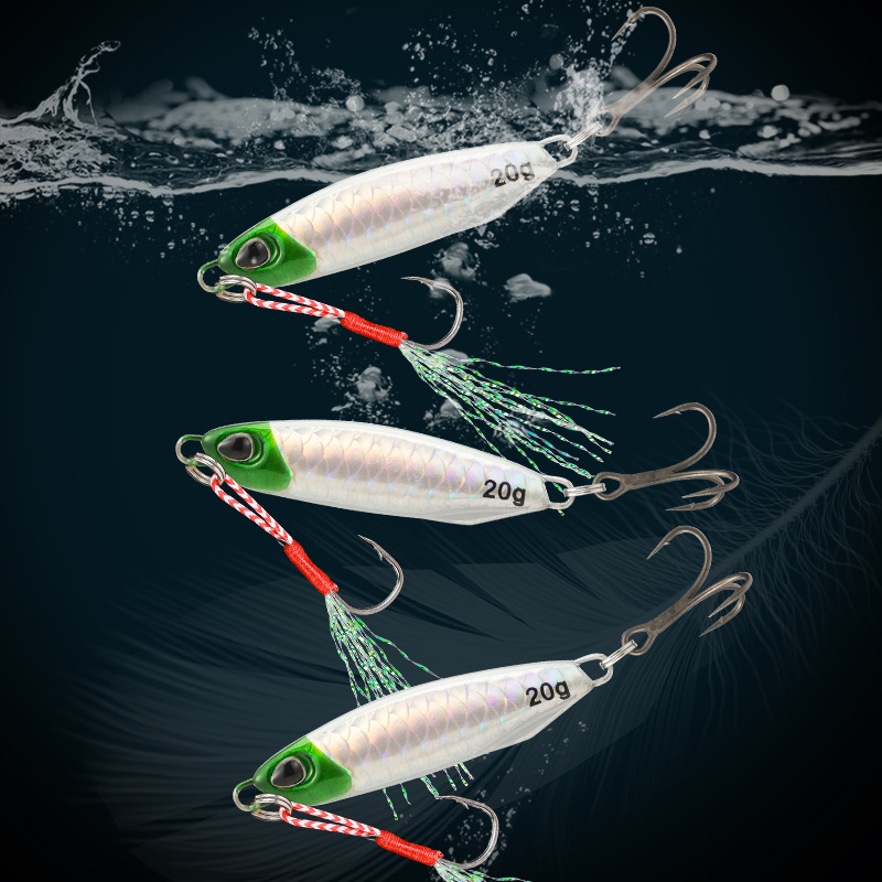 1Pcs/5Pcs Shaker Shark Scale Metal Jig 10g/15g/20g Sinking Lure Dual Hook Artificial Hard Bait for Pike Bass Trout