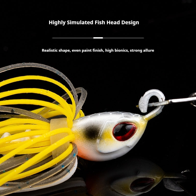 Composite Spinnerbait Lure with Blade Guard, Anti-Snag Fishing Lure for Snakehead, Bass & Yellowcheek Carp