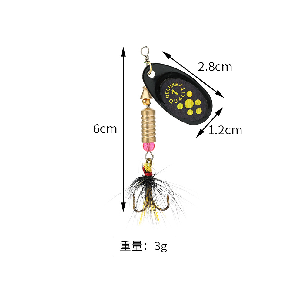 3g-12g Metal Spinner Spoon Lure Sequins Rotating Crankbait Artificial Bait for Bass Trout Perch Pike