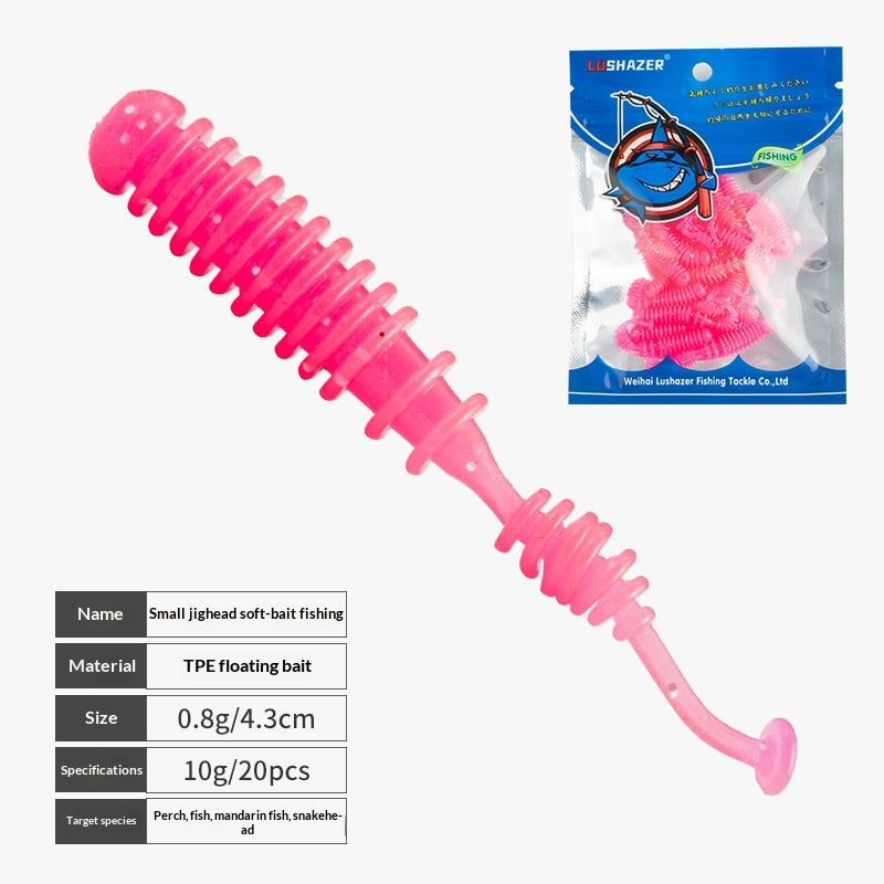 20Pcs Micro Rock Fishing Multi-Segment Needle Tail Soft Lures, Bite-Resistant TPE Soft Baits