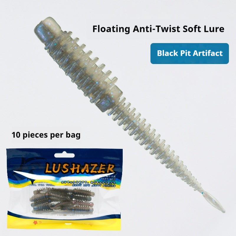 10pcs 7.5cm Floating Salted & Scented Reverse-Thread Pin-Tail Soft Lure - Finesse Swimbait for Bass & Perch