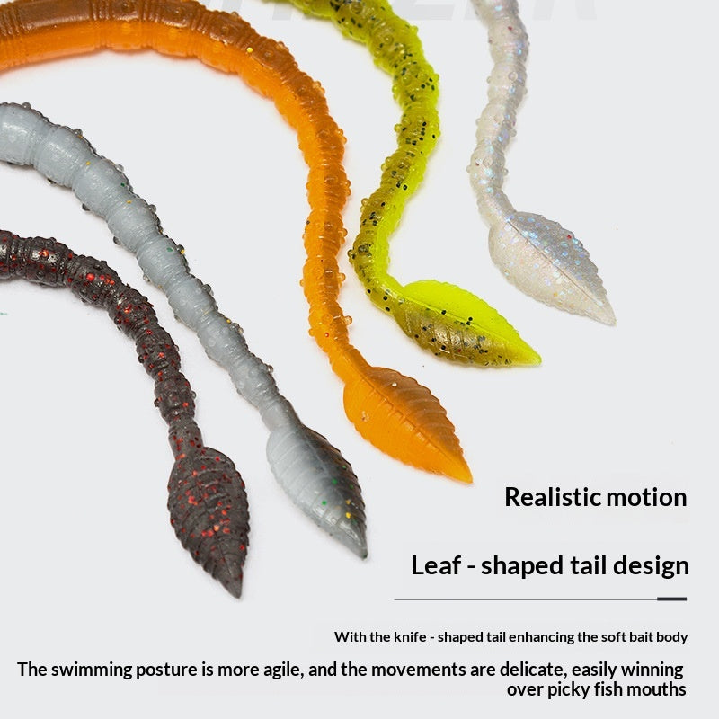 8pcs 12cm Floating Straight-Tail Noodle Worm Soft Lure - Salted & Scented Finesse Bait for Bass & Perch