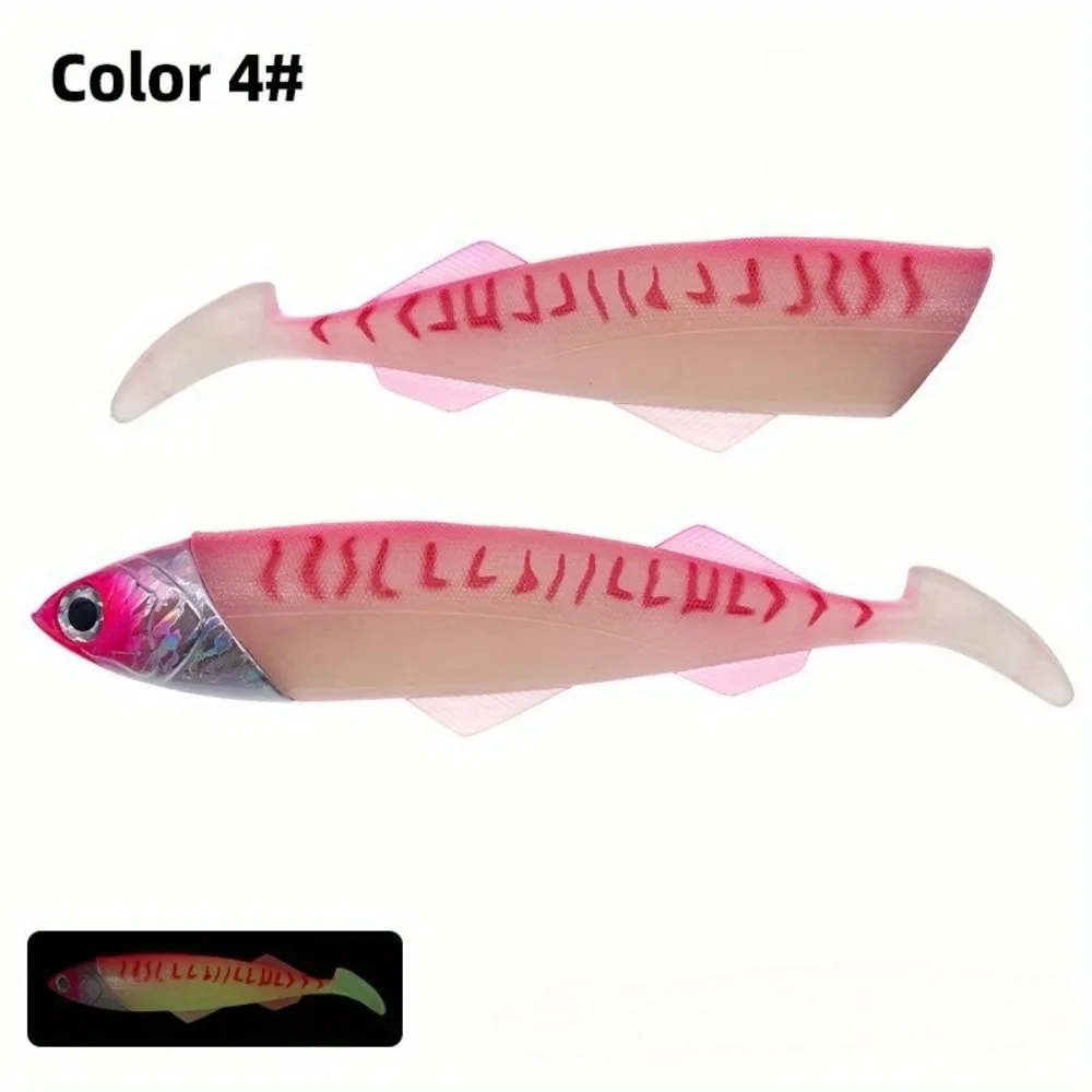 1Set Glow Head Slow-Sink Soft Lure 415g/516g | Extra-Heavy Duty Boat Fishing Lure for Tuna & Shark | Deep Sea Jigging