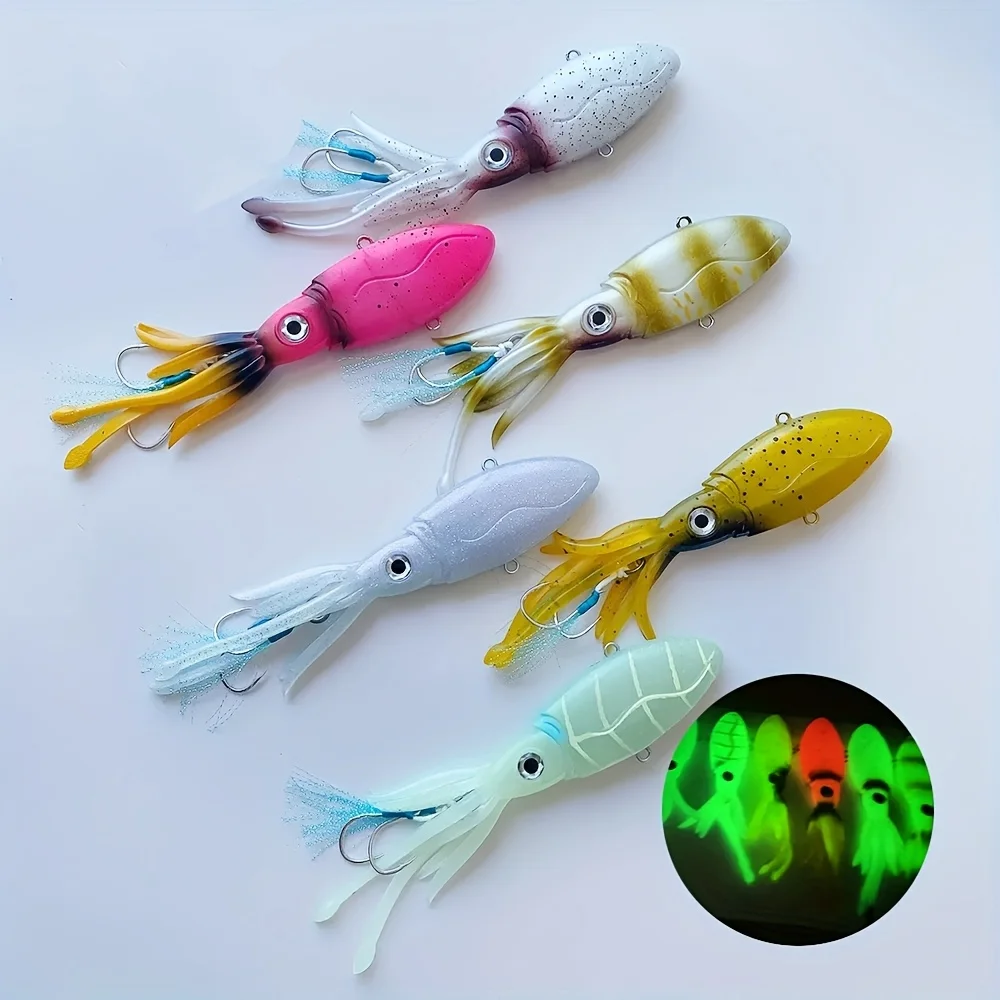 170G/200G/250G UV Glow Fishing Soft Lure Octopus Calamar Pesca Mar Sea Fishing Jigs Fishing Lures Swimbait Lures