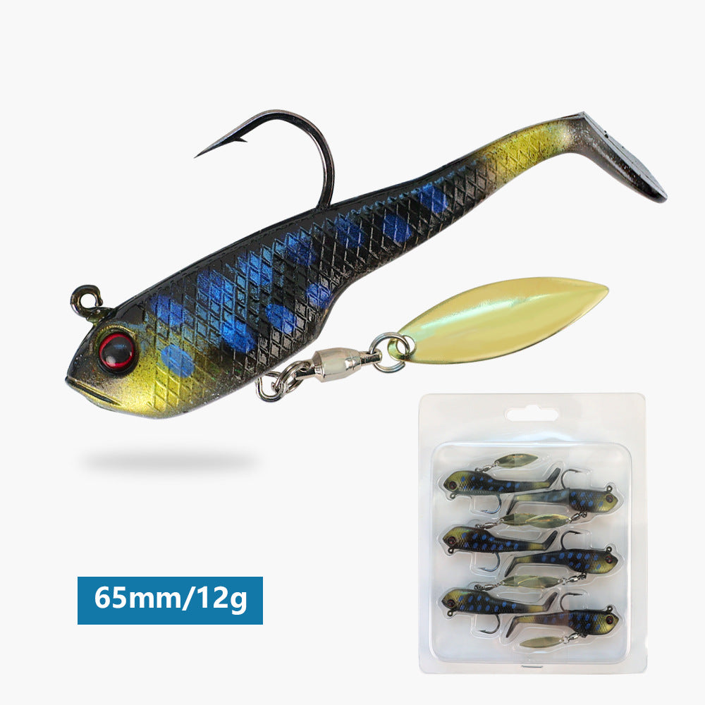 6Pcs Weighted Bionic Fish Soft Lures, Pre-Loaded Swimbait for Saltwater & Freshwater, Topmouth Culter & Bass Fishing