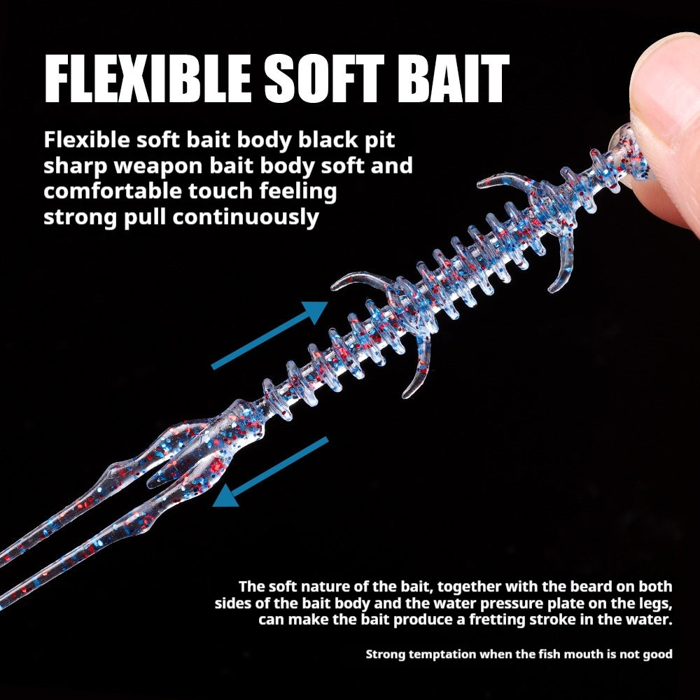 Floating Segmented Shrimp Soft Lures, TPE Bionic Bamboo-Joint Shrimp Bait for Black Pit Fishing (20/40Pcs)