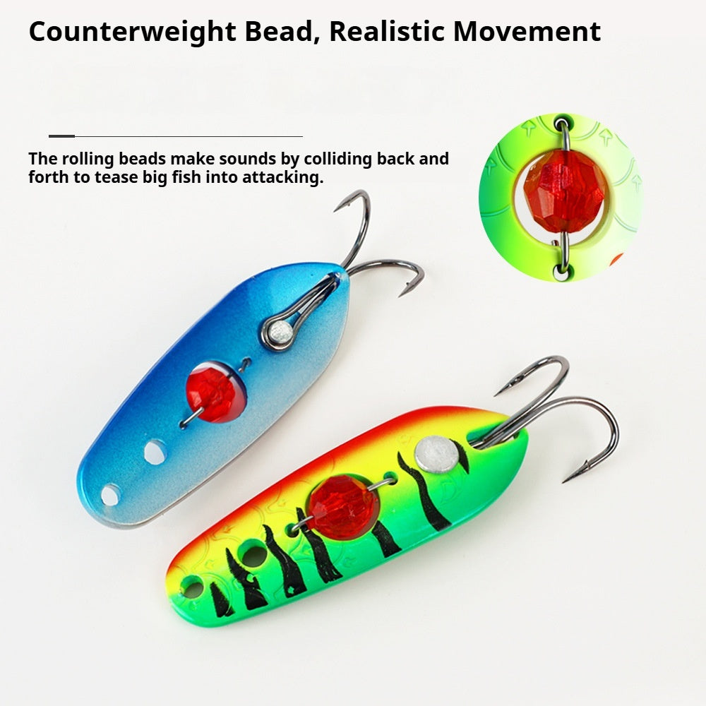 5pcs Metal Spinner Spoon Lure Set - Fishing Lures for Bass, Pike & Asp