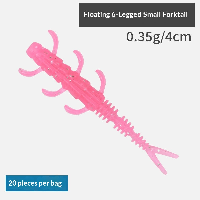 20pcs Micro Scented Fork-Tail Finesse Soft Lure - Lifelike Bait for Bass, Perch & Wild Fishing