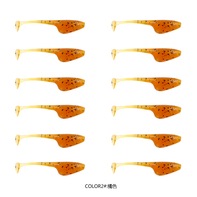 4cm 0.75g T-Tail Soft Lure Worm Bait Texas Rig Rock Fishing Bionic Bait for Rock Fish Mandarin Fish