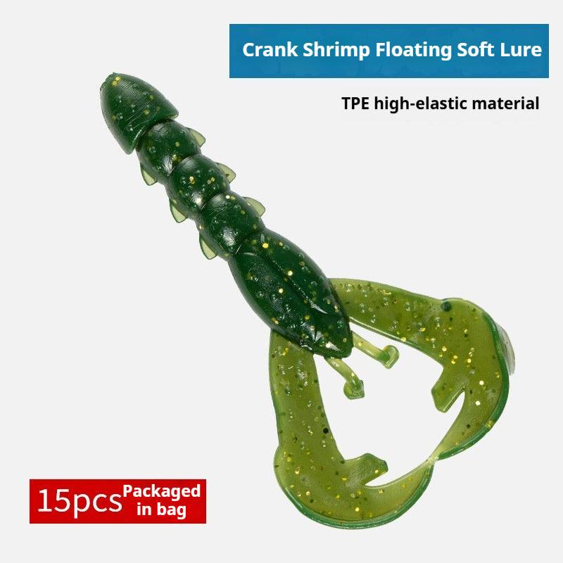 15pcs Shrimp-Shaped Soft Lure Set - Lifelike Finesse Bait for Bass, Perch & Wild Fishing