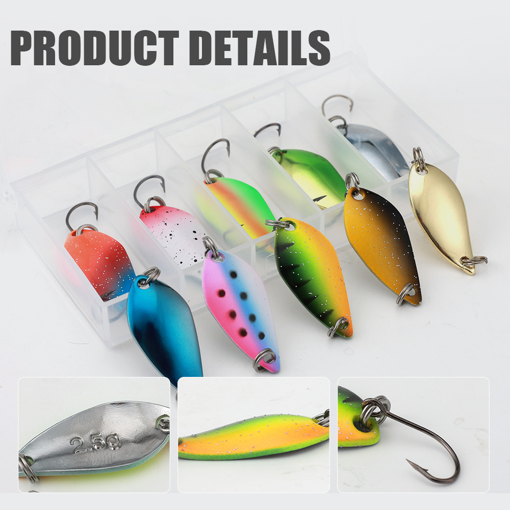 10Pcs Dual CoAlor Metal Spoon Lure 2.5g 3.5g 5g Micro Single Hook Long Cast Artificial Bait Freshwater Lure for Trout Bass