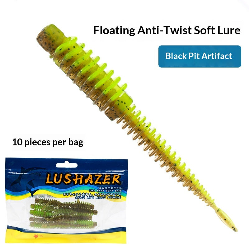 10pcs 7.5cm Floating Salted & Scented Reverse-Thread Pin-Tail Soft Lure - Finesse Swimbait for Bass & Perch