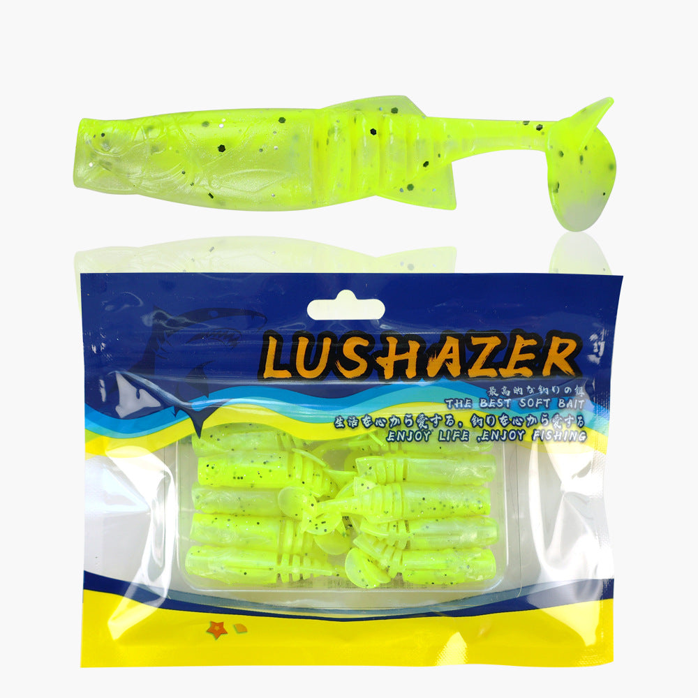 Scent Infused Multi-Segment T-Tail Soft Worm Lures, Fit Jig Head & Offset Hook for Black Pit Fishing