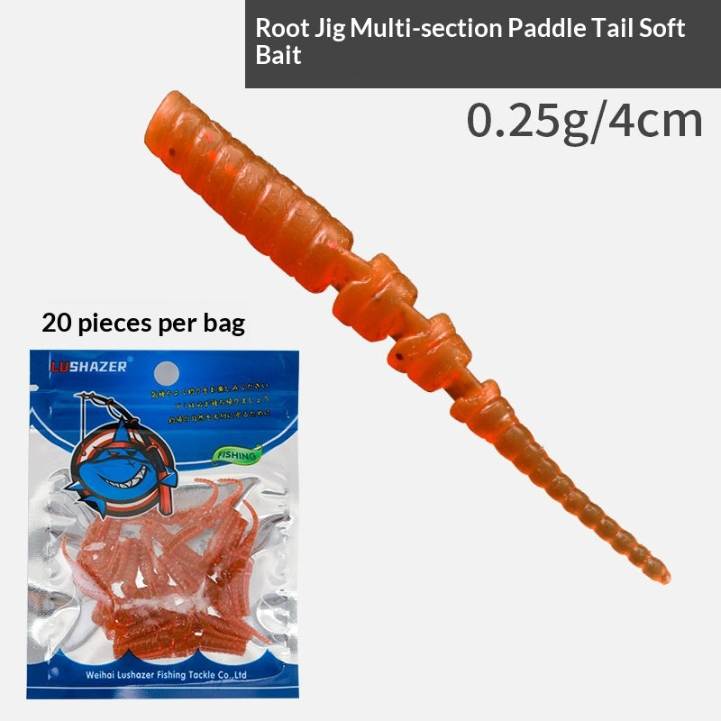 20pcs 4cm Floating Multi-Jointed Pin-Tail Micro Soft Lure - Scented Finesse Bait for Bass & Perch