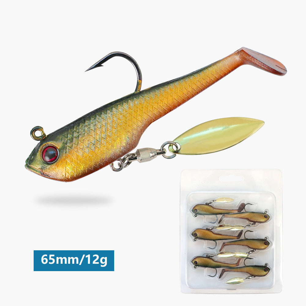 6Pcs Weighted Bionic Fish Soft Lures, Pre-Loaded Swimbait for Saltwater & Freshwater, Topmouth Culter & Bass Fishing
