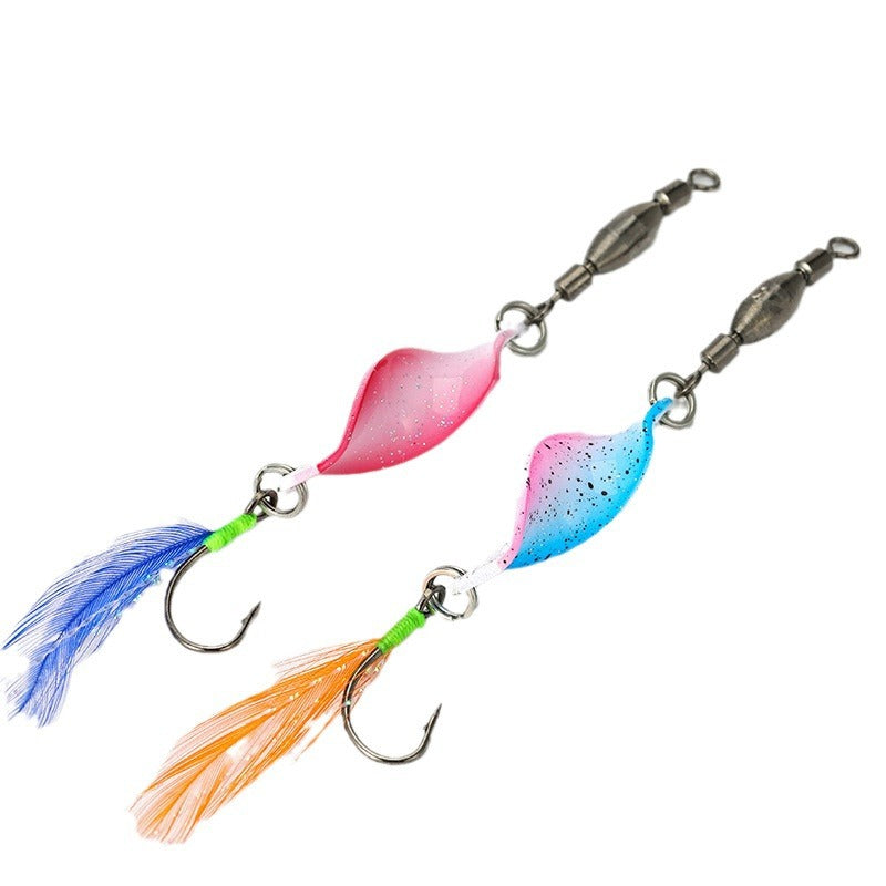 Spiral High-Speed Spinner Spoon Lure Set with Feather Hook - Long Cast Metal Lure for Bass & Pike