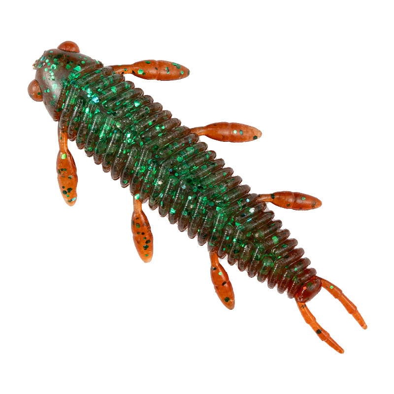 Cicada Pupa Shaped Soft Worm Lures 10Pcs Slow Sinking Bait for Freshwater Angling