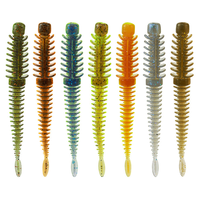 10pcs 7.5cm Floating Salted & Scented Reverse-Thread Pin-Tail Soft Lure - Finesse Swimbait for Bass & Perch