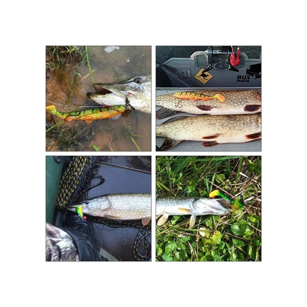 1PC 22cm T-Tail 3-Jointed Soft Swimbait – Slow Sink Long Cast Fishing Lure, Big Paddle Tail Realistic Swimming Action for Pike