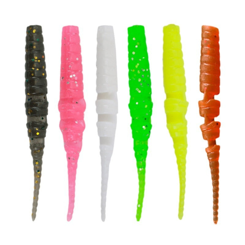 20pcs 4cm Floating Multi-Jointed Pin-Tail Micro Soft Lure - Scented Finesse Bait for Bass & Perch
