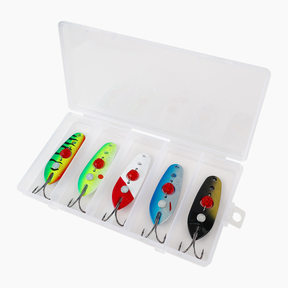 5pcs Metal Spinner Spoon Lure Set - Fishing Lures for Bass, Pike & Asp