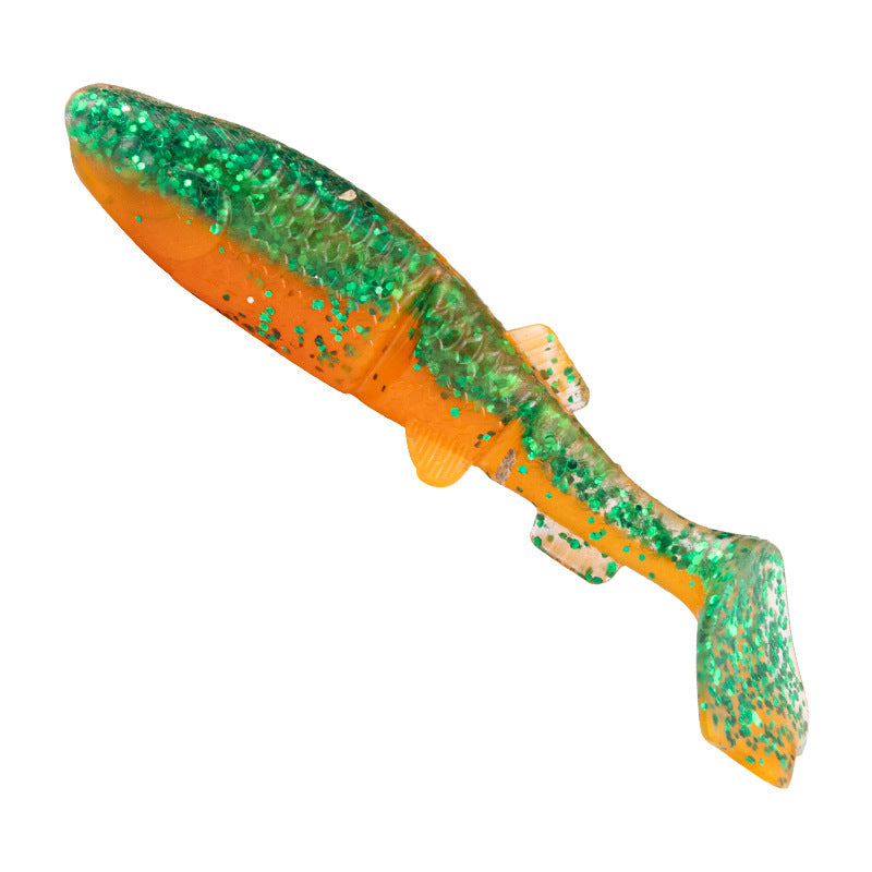 20Pcs Scented Multi-Joint T-Tail Soft Lures, Wiggle Bionic Minnow Soft Worm Fit Jig Head