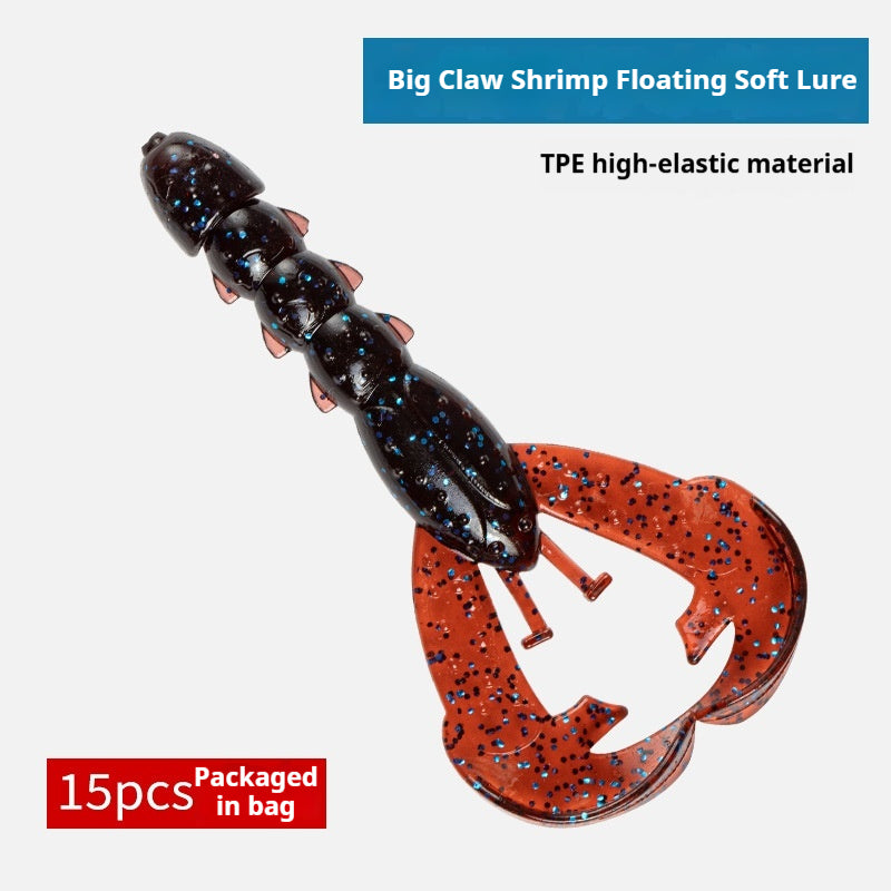 15pcs Shrimp-Shaped Soft Lure Set - Lifelike Finesse Bait for Bass, Perch & Wild Fishing