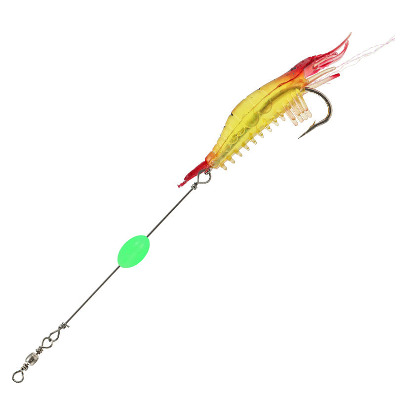 Luminous Pre-Rigged Shrimp Soft Lure, Realistic Bionic Shrimp Bait With Hooks For Freshwater Fishing
