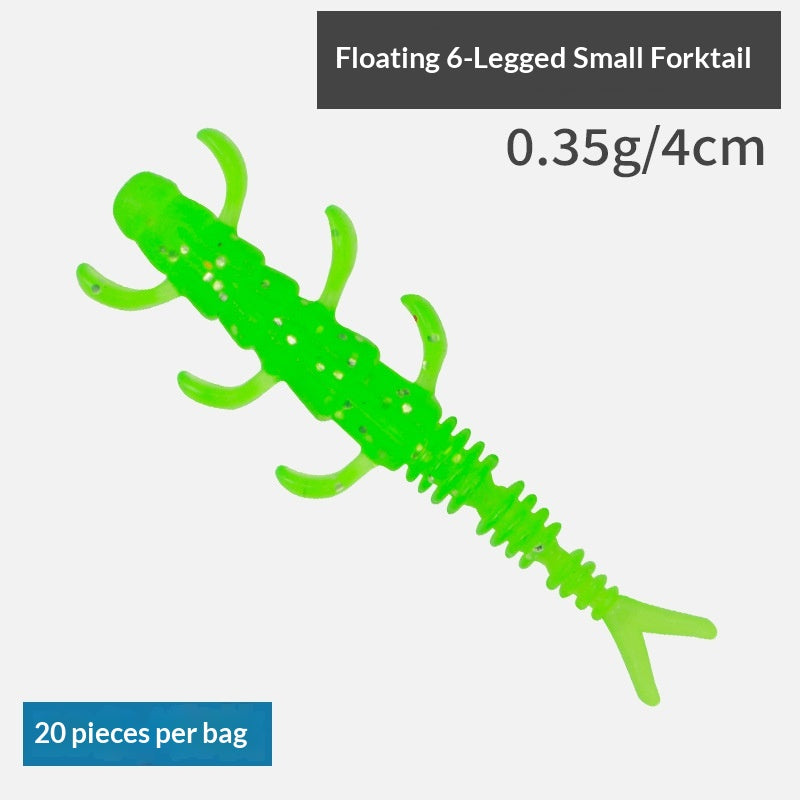 20pcs Micro Scented Fork-Tail Finesse Soft Lure - Lifelike Bait for Bass, Perch & Wild Fishing