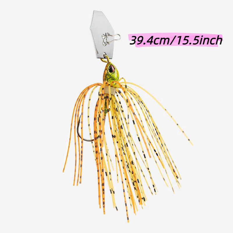 Composite Spinnerbait Lure with Blade Guard, Anti-Snag Fishing Lure for Snakehead, Bass & Yellowcheek Carp