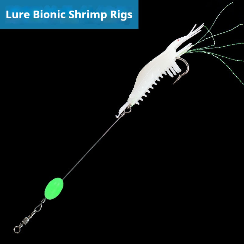 Luminous Pre-Rigged Shrimp Soft Lure, Realistic Bionic Shrimp Bait With Hooks For Freshwater Fishing