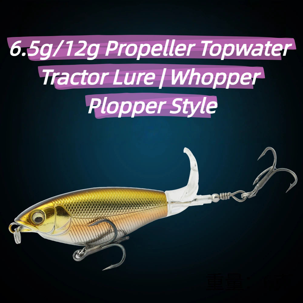 Rotating Tail Popper Lure 6.a5g 12g Artificial Hard Bait Topwater Spinner Pencil Swimbait Freshwater Saltwater Fishing Gear
