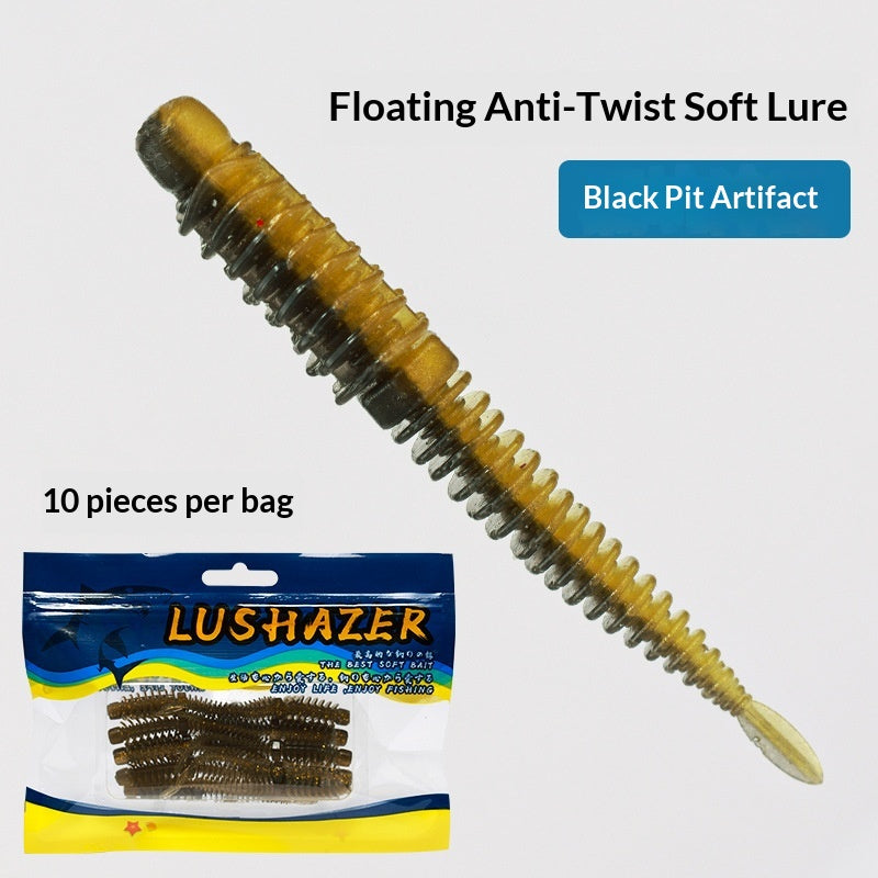 10pcs 7.5cm Floating Salted & Scented Reverse-Thread Pin-Tail Soft Lure - Finesse Swimbait for Bass & Perch