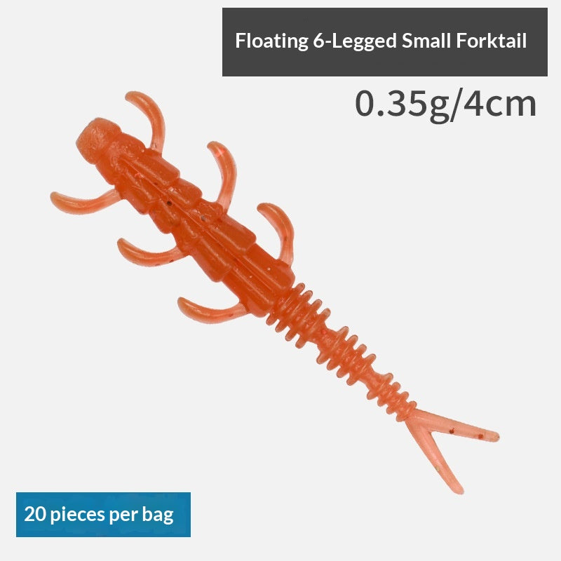 20pcs Micro Scented Fork-Tail Finesse Soft Lure - Lifelike Bait for Bass, Perch & Wild Fishing