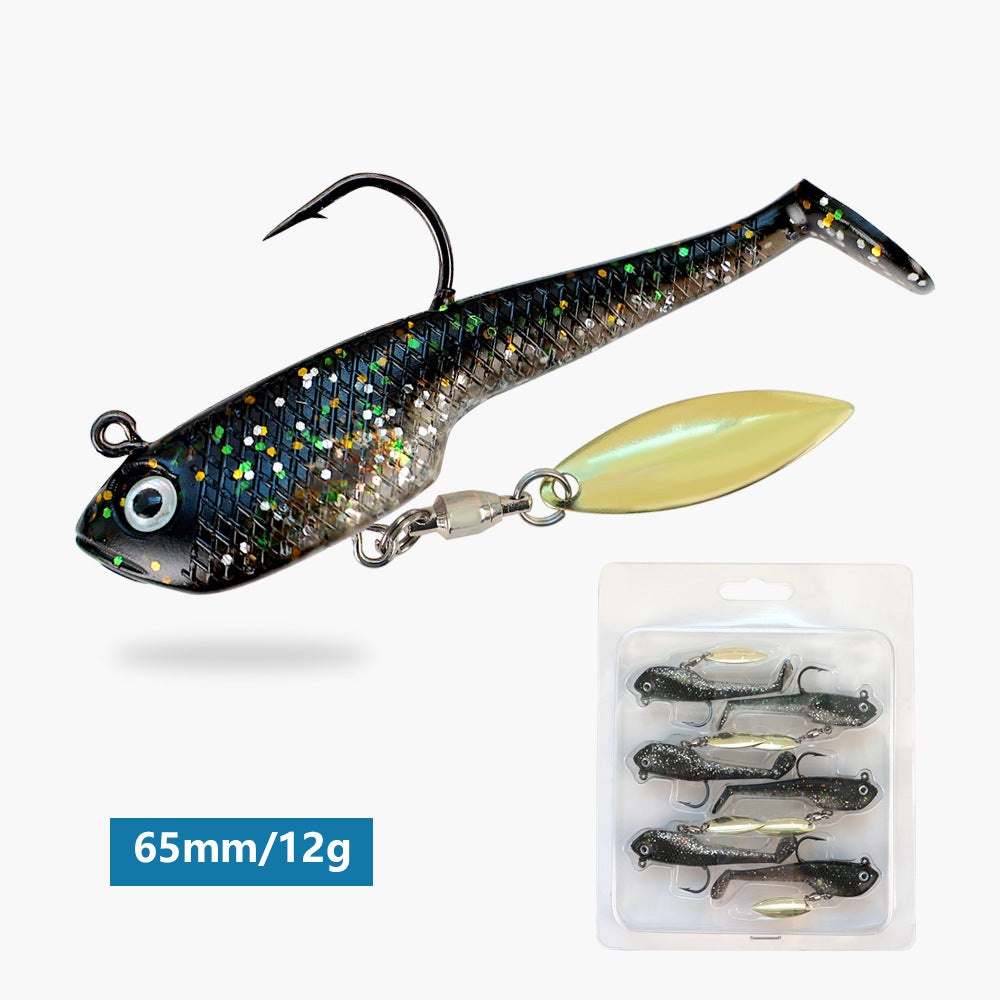 6Pcs Weighted Bionic Fish Soft Lures, Pre-Loaded Swimbait for Saltwater & Freshwater, Topmouth Culter & Bass Fishing