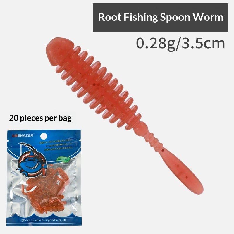 20pcs Thread-Texture Finesse Soft Lure - Lifelike Bait for Bass, Asp & Wild Fishing