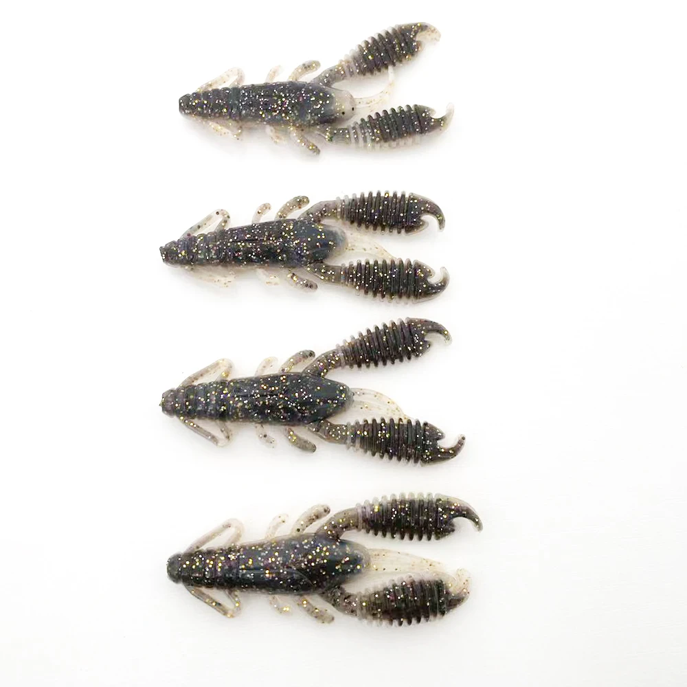 4PCS 8cm Crawfish Soft Bait | Bottom-Bouncing Lure Triggers Strikes | Targets Seabass, Grouper & Redfish