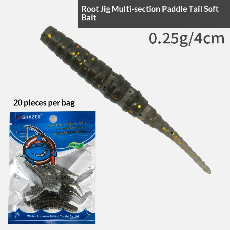 20pcs 4cm Floating Multi-Jointed Pin-Tail Micro Soft Lure - Scented Finesse Bait for Bass & Perch